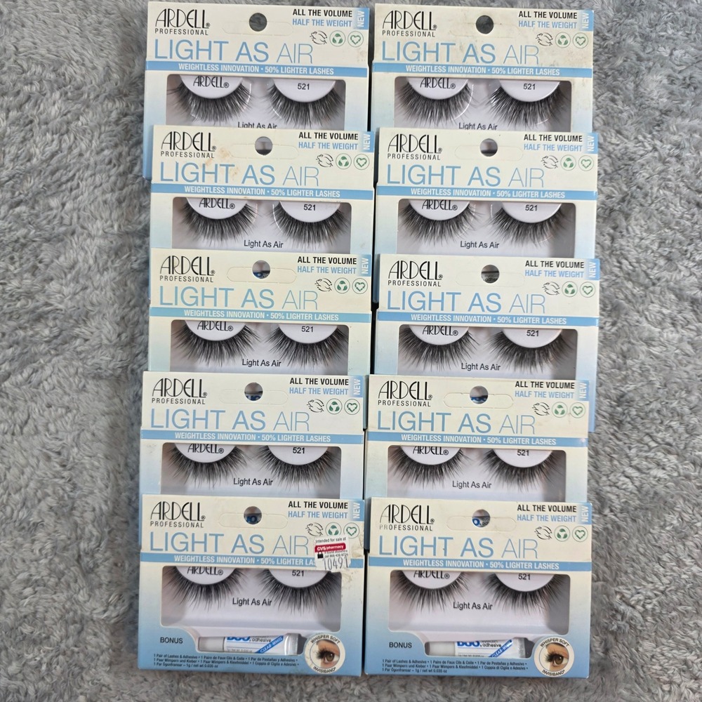 Ardell Light As Air 521 False Eyelashes Black 10 Pack Women Makeup Lashes